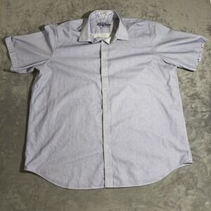 Robert Graham Shirt Mens 3XLT Blue Purple Short Sleeve Knowledge Wisdom Truth